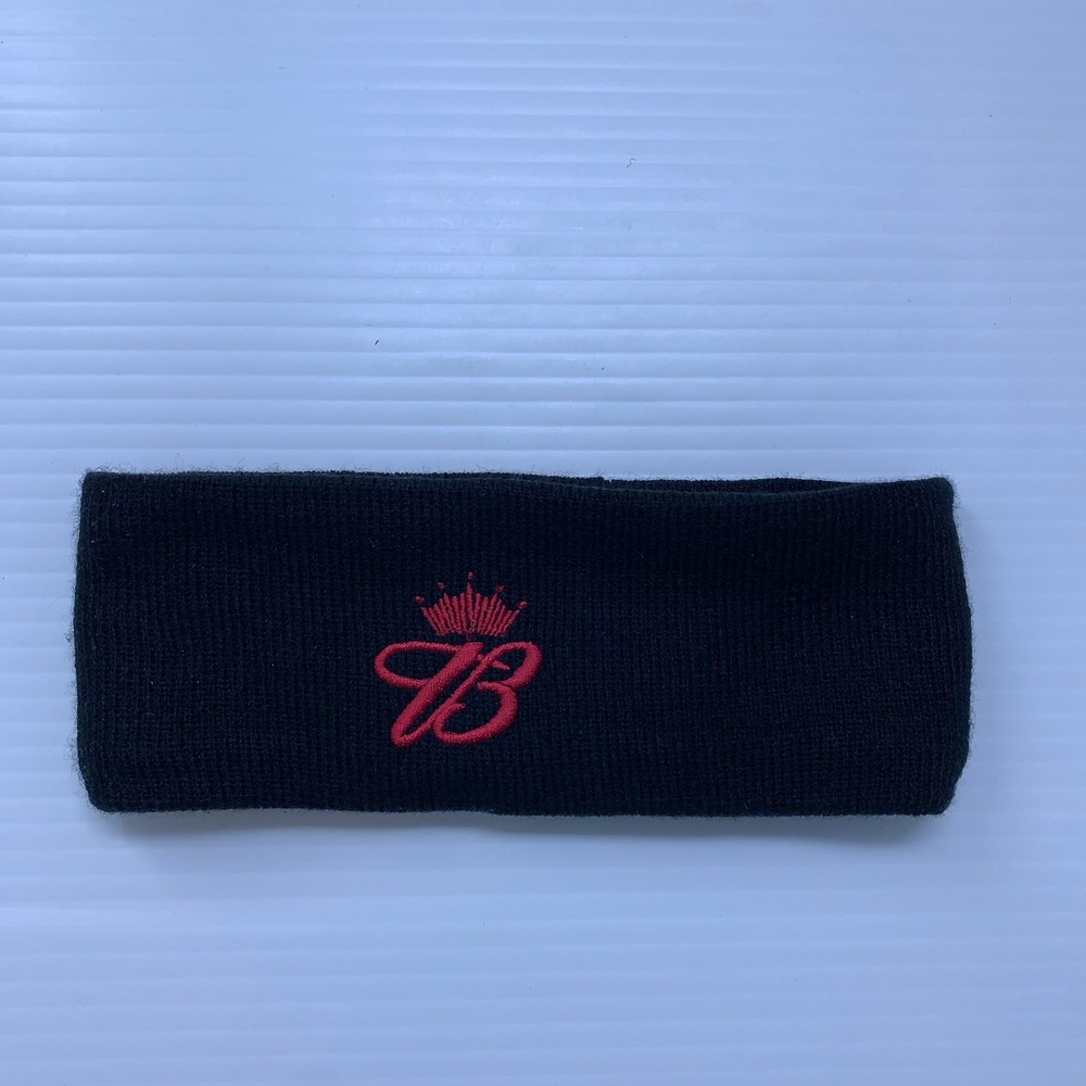 Budweiser Unisex OS Black Red Embroidered Logo Knit Winter Headband New - Picture 1 of 9